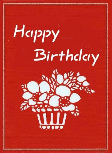 Evergreen Cards' Happy Birthday Flowers hand-cut greeting card