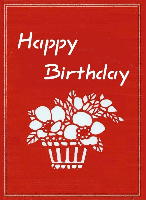 Evergreen Cards' Happy Birthday Flowers hand-cut greeting card