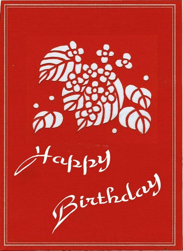 happy birthday vine hand-cut greeting card from evergreen cards